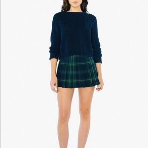 American Apparel Green Plaid Tennis Skirt